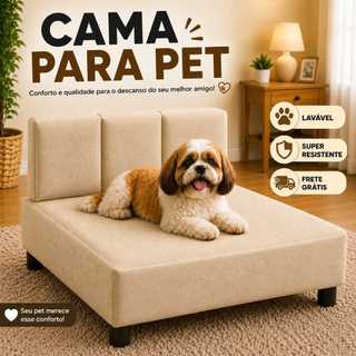 Caminha Pet Cachorro e Gato 80x50 Lavável Reforçada Confortável Sofá Pet com Cabeceira Removível