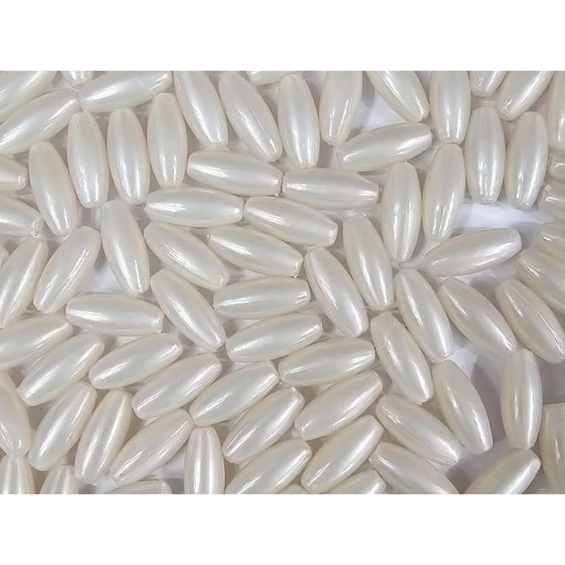 Miçanga Jujuba Acrílica Passante 8x18mm Cores Leitosas e Peroladas- Pct c/ 500g (Acrílico/PS Cristal)