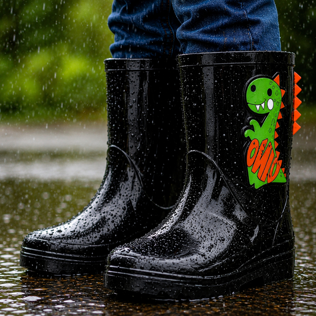 Galocha Infantil Masculina Cano Alto Bota Menino Criança Confortável e Impermeável