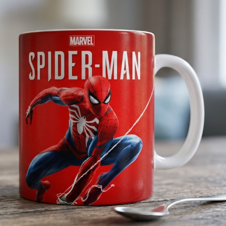 Caneca Homem-Aranha com teia Cerâmica 325ml | Presente Marvel Spider-Man | Caneca Personalizada Super-Herói