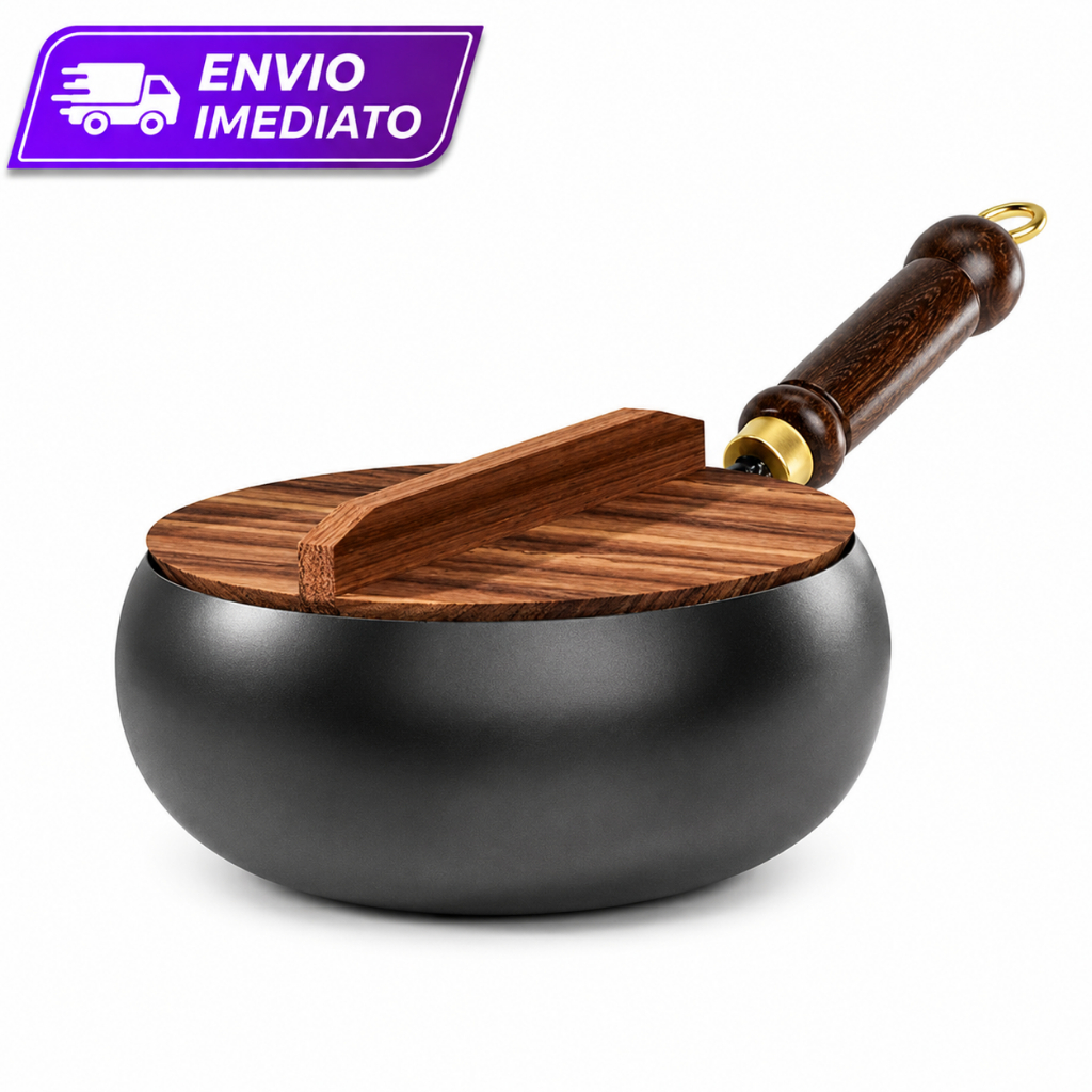 Frigideira Wok Ferro Fundido Rústica 28cm - Sabor e Design na Mesa