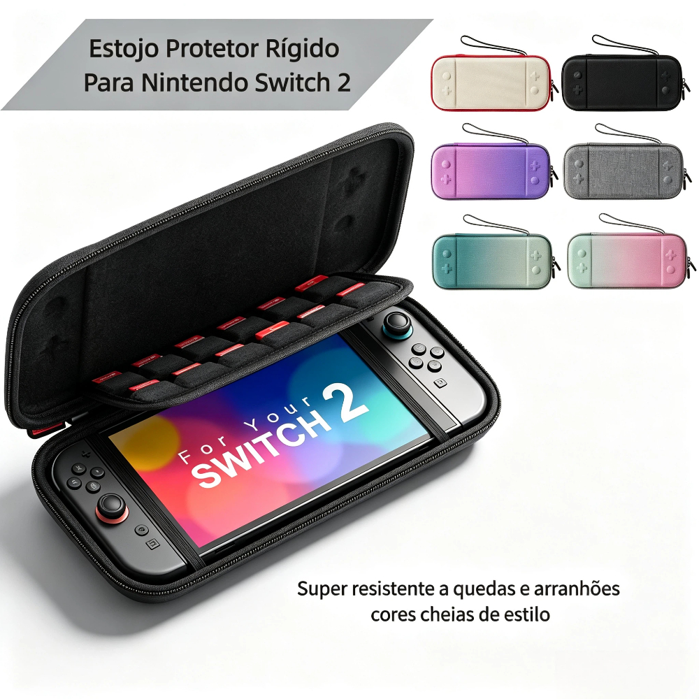 Estojo Case Para Nintendo Switch 2 Bolsa capa Resistente Mario P/ Nintendo Transporte Portatil