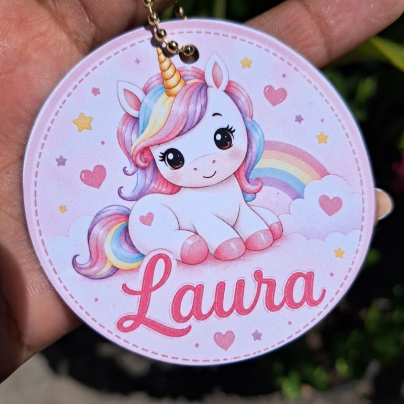 20 Tags com Correntinha Unicórnio - Lembrancinha Personalizada - Decoração com Corrente para Lembranças de aniversário