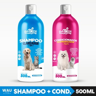 Kit Shampoo e Condicionador Cachorro 500ml Dog Way Clareador Pelos Escuros Neutro Filhotes