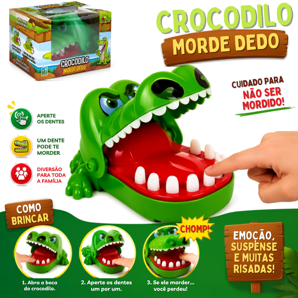 Brinquedo Crocodilo Engraçado Boca Jogo Dentista Mordida Dedo Jacaré Roleta Jogo Brinquedo