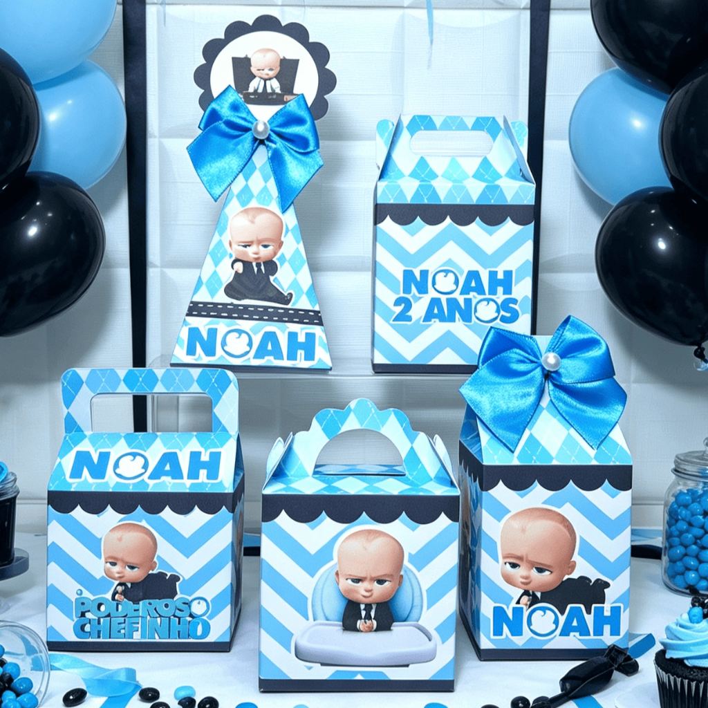 Kit Caixinhas Personalizadas Lembrancinhas Poderoso Chefinho.