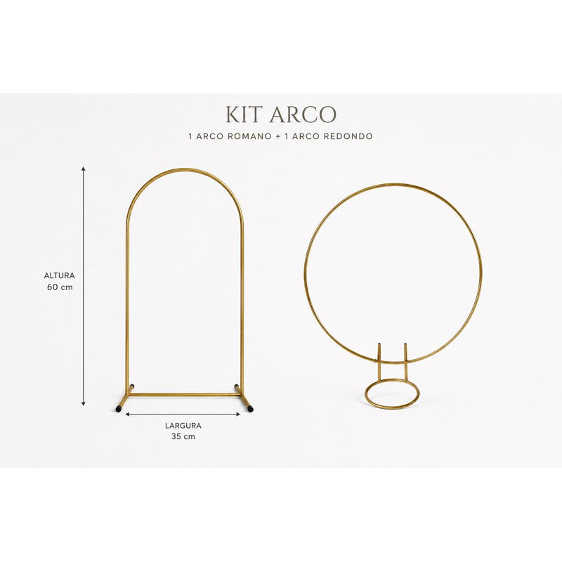 Kit Mini Romano E Mini arco Redondo Dourado Decorativo