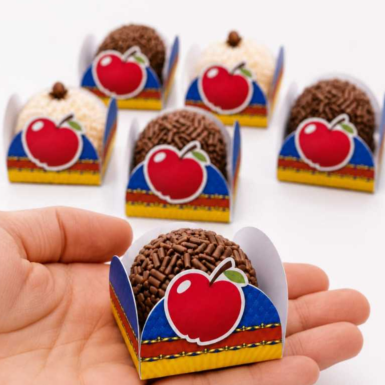 FORMINHA DE DOCES BRANCA DE NEVE PERSONALIZADAS NO TEMA / LEMBRANCINHA DE FESTA INFANTIL/ COM APLIQUE 3D