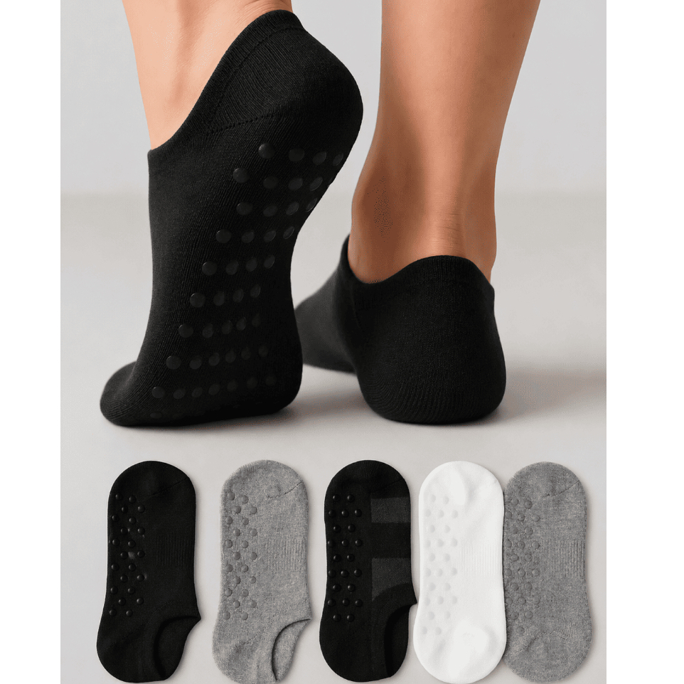 Imagem Kit 9 Pares Meia Sapatilha Antiderrapante Pilates Yoga Algodão