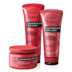 Kit Eudora siage cauterizacao dos lisos shampoo condicionador e máscara