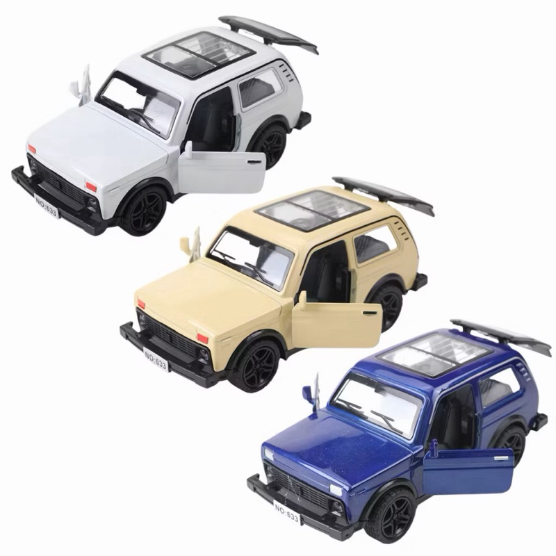 Miniatura carrinho Lada niva 1/32 luz e som