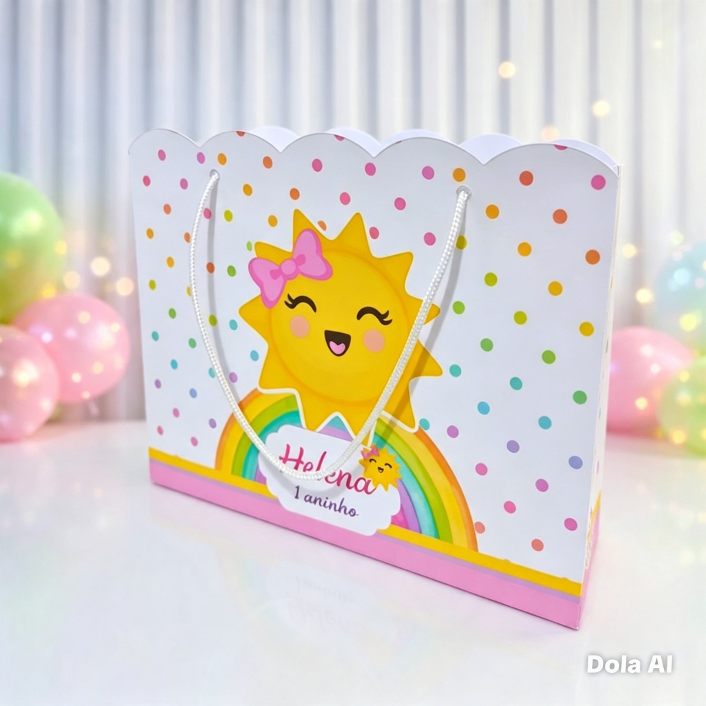 Sacolinha Surpresa 365 Sorrisos Menina Personalizado  Lembrancinha Aniversário Festa Infantil