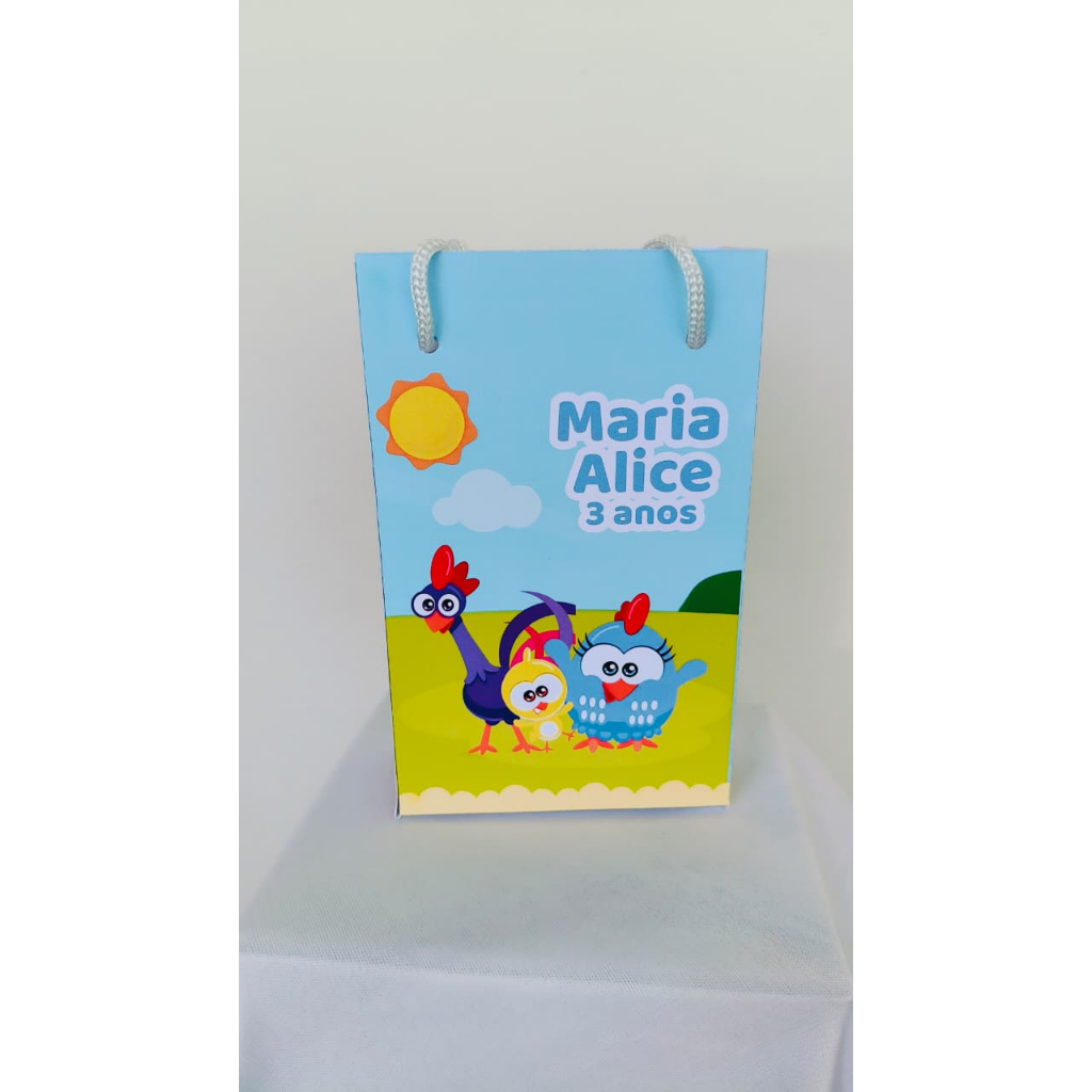Sacolinha Personalizada Galinha Pintadinha Lembrancinha Pequena Festa Infantil Kit