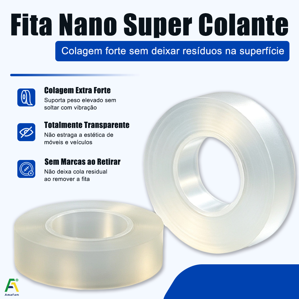 1 / 2 Pcs Fita Dupla Face Extra Forte Transparente NanoGel Silicone Mágica Adesiva Cola na Parede Móvel Porta Carpei