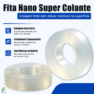 1 / 2 Pcs Fita Dupla Face Extra Forte Transparente NanoGel Silicone Mágica Adesiva Cola na Parede Móvel Porta Carpei