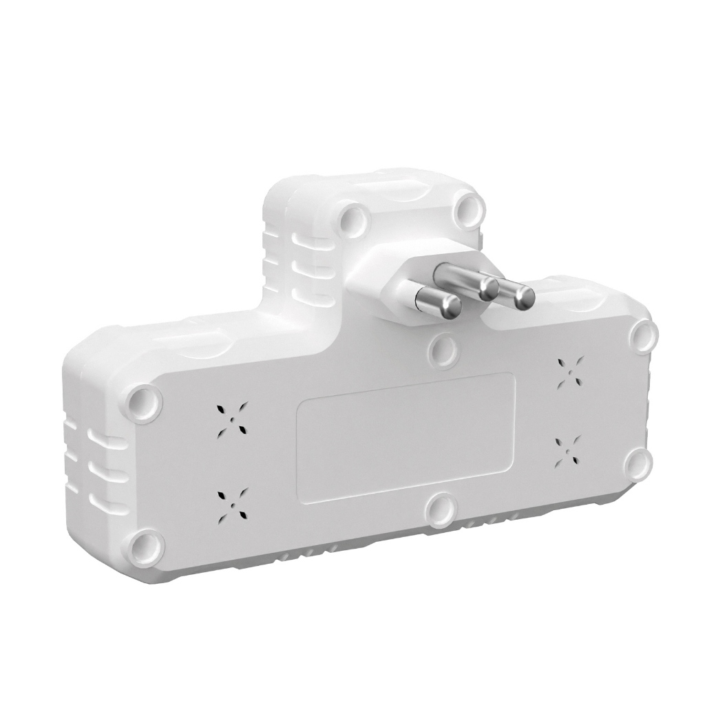COIBEU Conector De Extensão Portátil 3 Universal Plug Carregador Rápido 2 Usb 1 Tipo-C
