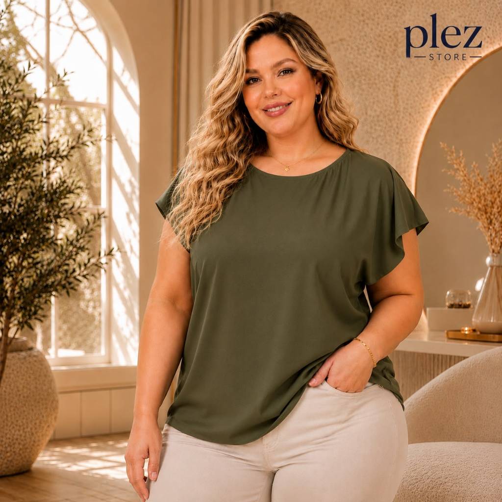 Blusa verde feminina G1 G2 G3 G4 G5 G6 elegante soltinha moderna verão ideal para dia a dia passeio trabalho