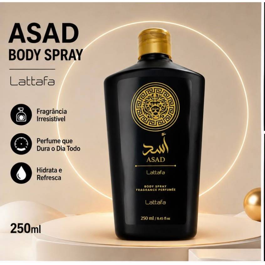 Loção Corporal Perfumada Masculina ASAD 250ml | Hidratação com Fragrância Elegante para Uso Diário