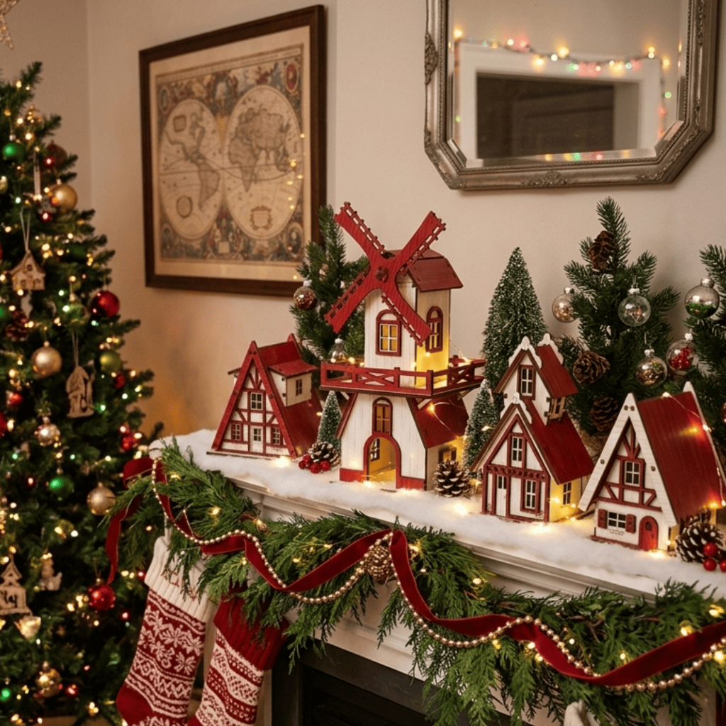 Enfeite de Natal Vila de Casinhas Decoração Natalina Oferta
