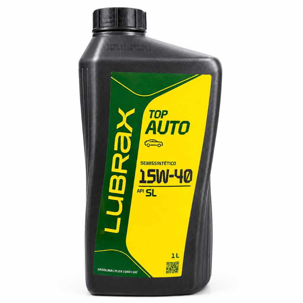 Óleo Motor Lubrax Top Auto 15W40 Semissintético API SL 1 Litro Gasolina Flex GNV