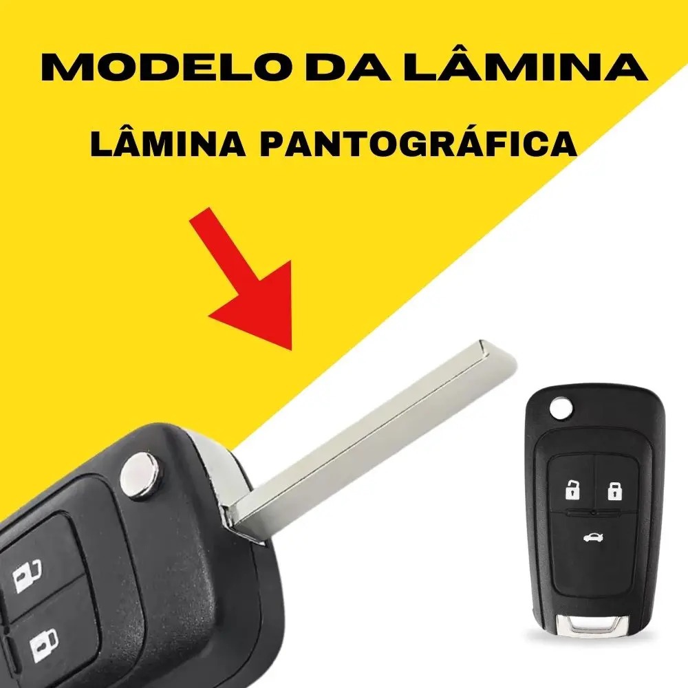 Chave Canivete Chevrolet 2012 2013 2014 2015 2016 2017 2018 Gm Cruze Cobalt Sonic Prisma Onix 3 Botões — imagem 2 de 2