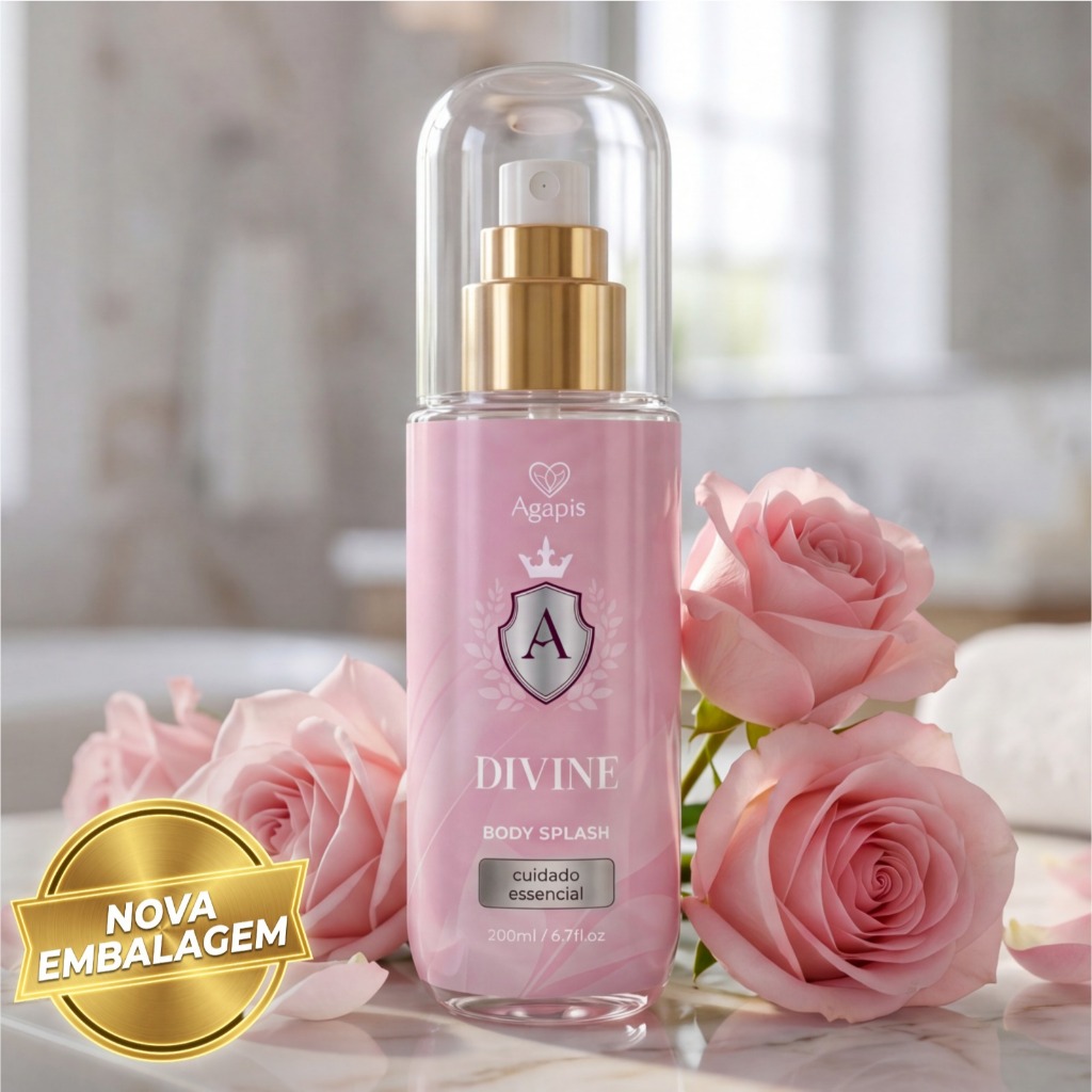 Body Splash Divine Agapis Beauty 200ml Fragrância Sedutora Delicada Alta Fixação