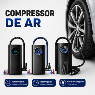 Compressor Detector de Ar Portatil Recarregavél Com Fio Sem Fio Digital USB Calibrador Pn…