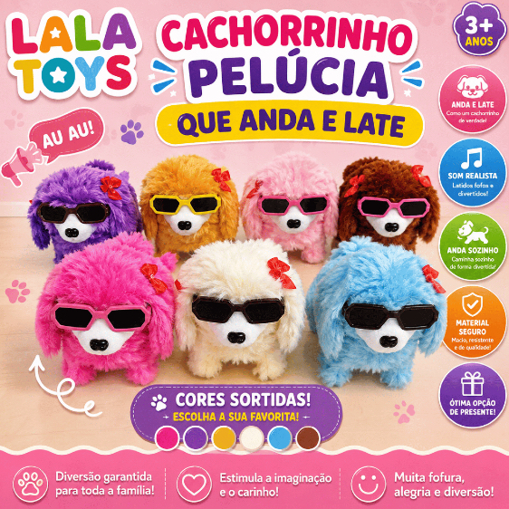 Cachorrinho pelúcia Que Anda E Late