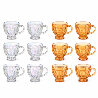 Jogo De 6 Xícaras De Vidro 200ml Riviera Rainbow ou Âmbar Para Café Chá Cappuccino