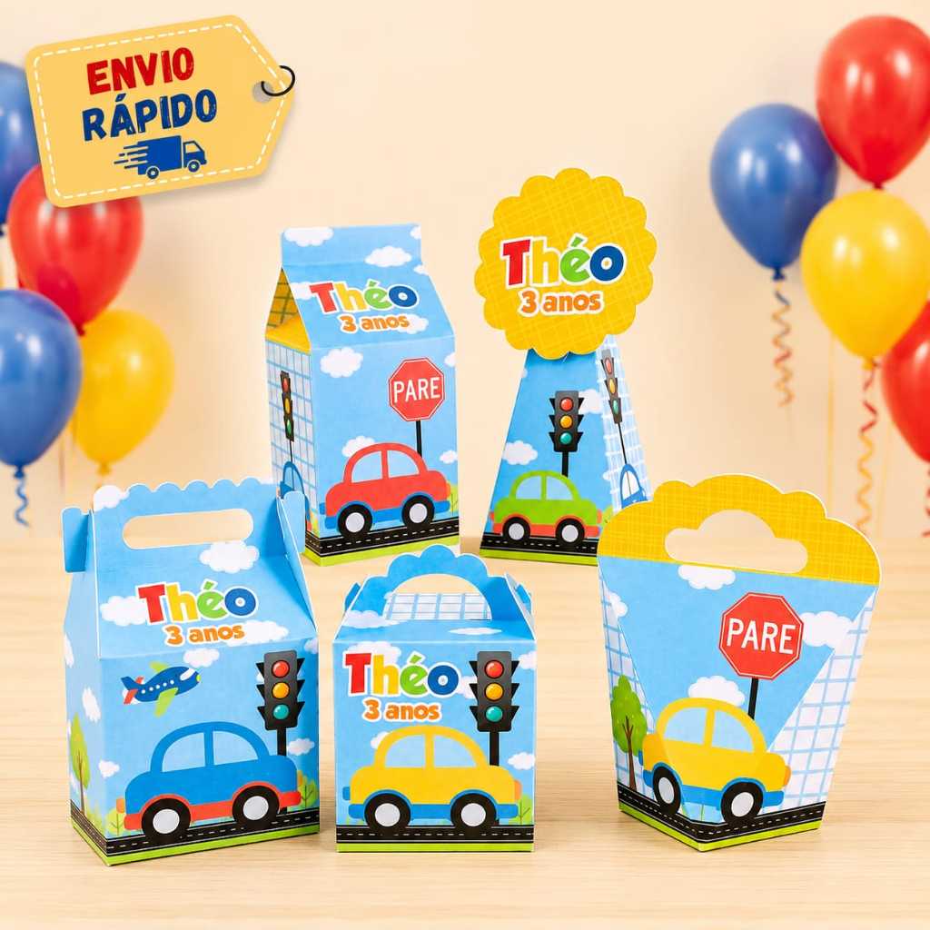 Kit Festa Caixinhas Personalizados Carros / Carrinhos Menino Lembrancinhas Mimos para festa Aniversário infantil