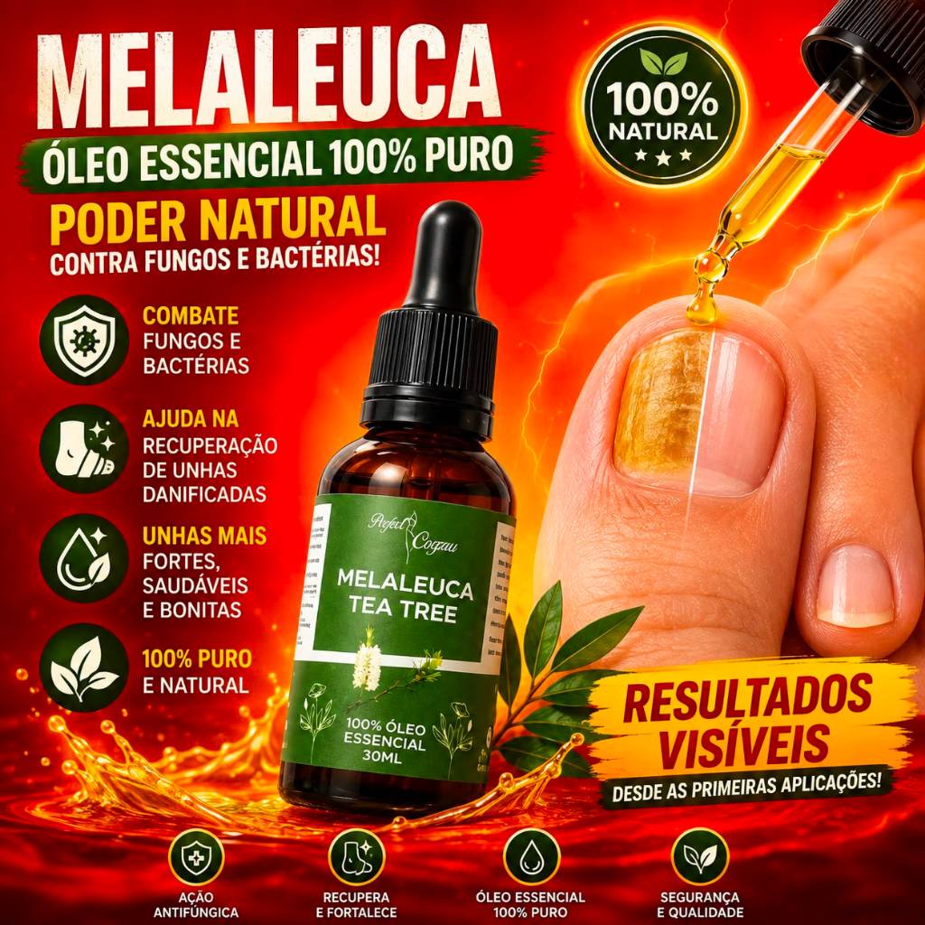 Óleo Essencial de Melaleuca Com Contra Gotas 100% Puro 30ML