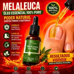 Óleo Essencial de Melaleuca Com Contra Gotas 100% Puro 30ML