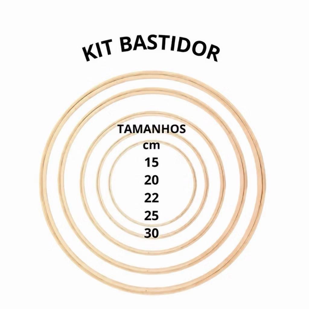KIT 5 UN Bastidor De Madeira ( Bamboo) Sem Tarracha Para Bordado Artesanato Macramê Crochê