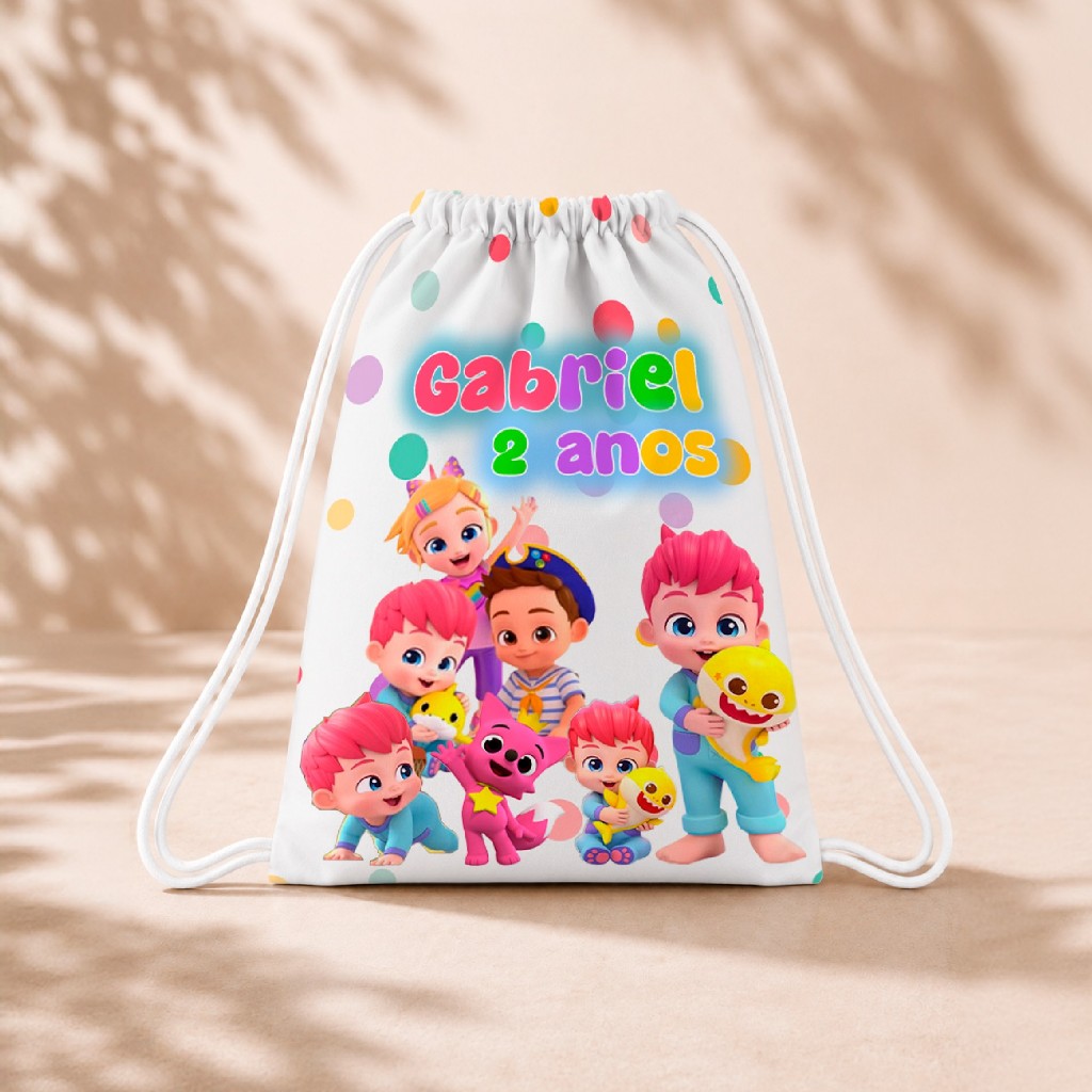 10 Mochila Personalizada Infantil 18x26 Sacolinhas Surpresa Festa Aniversário Lembrancinha Bebefinn M2