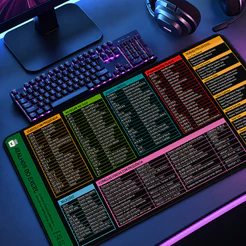 Mouse Pad Atalho Software Português XXL Antiderrapante Setup Speed Extra Grande Diversas Borda Costurada