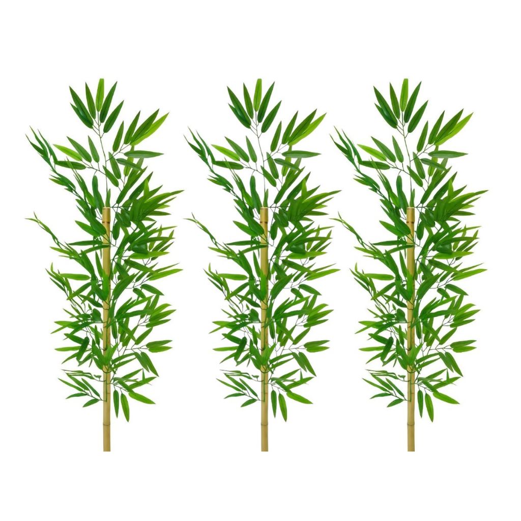 3 Hastes de Bambu Artificial Grande Sem Vaso Decoração