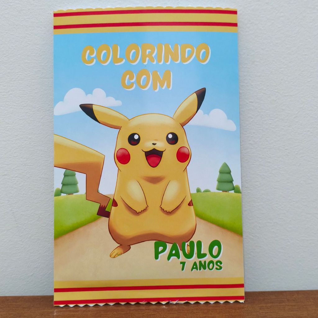 Lembrancinha Criativa Festa Infantil Aniversário Kit Cards de Colorir Personalizado Pokemon - FAZEMOS EM TODOS OS TEMAS