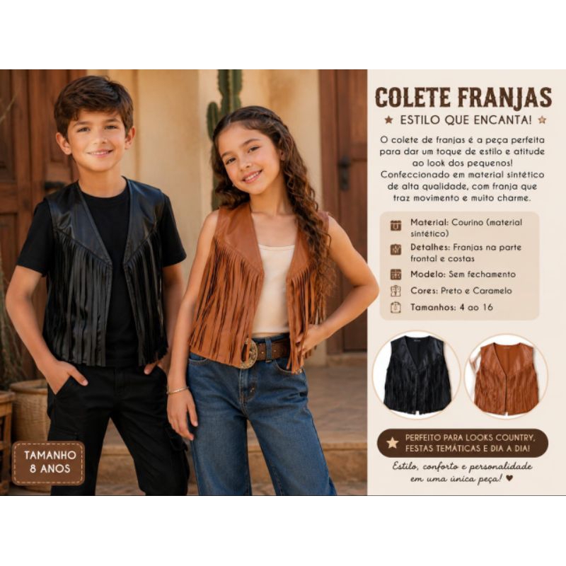 COLETE FRANJA 2 ao 12 (anos) ENVIO IMEDIATO