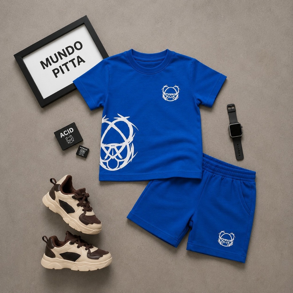 Roupa Infantil Masculina Camisa e Bermuda Menino 2 a 14 Anos Conjunto