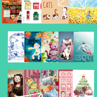 kit com 14 Cartões Postais diversos [Coleção completa multitemas]  Presente Decorativo Correspondência