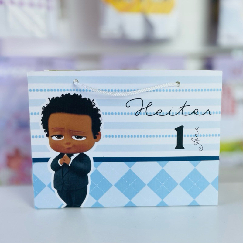 Sacolinha Personalizada Poderoso chefinho Pele Negra  c/ nome e idade | desmontada | Lembrancinha Festa Infantil