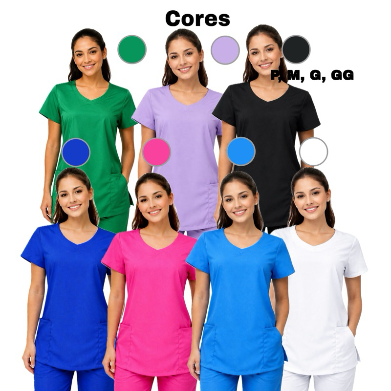 Scrubs Blusa Bata Enfermagem Medicina Cuidadora Uniforme Pijama