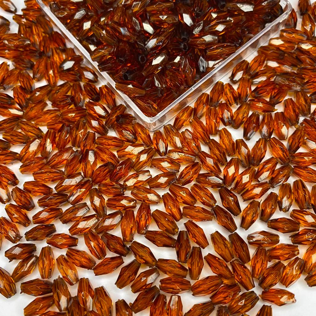 Miçanga Arroz Sextavado Acrílico 8x4mm para Artesanato — imagem 2 de 2