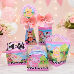 Kit Caixinhas para Festa Fazendinha Rosa Caixinhas