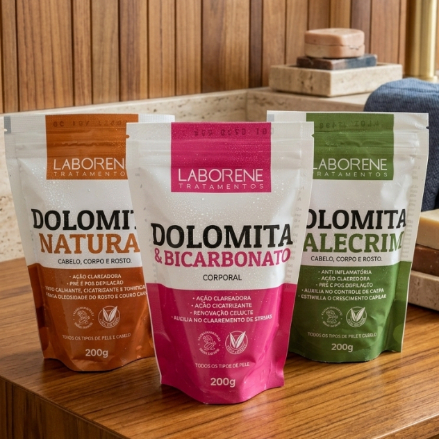 DOLOMITA EM PÓ 200g   - Clareamento, Cicatrização & Renovação /Rosto, corpo e cabelo - Laborene