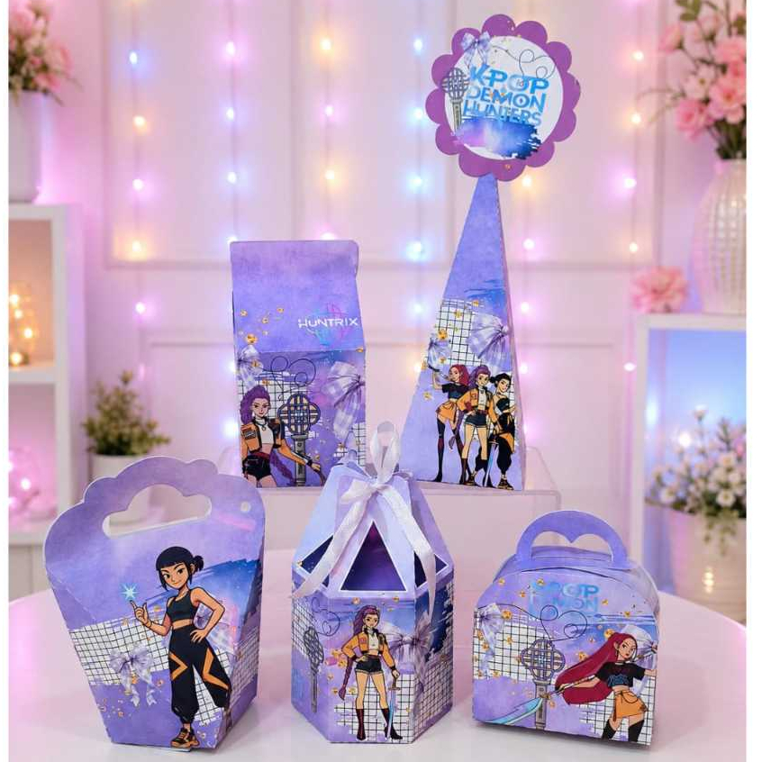 Kit Caixas Personalizadas - GUERREIRAS K POP - Lembrancinhas de aniversário/Festa