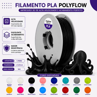 Filamento 3D Pla 1,75mm Polyflow 1kg - High Speed
