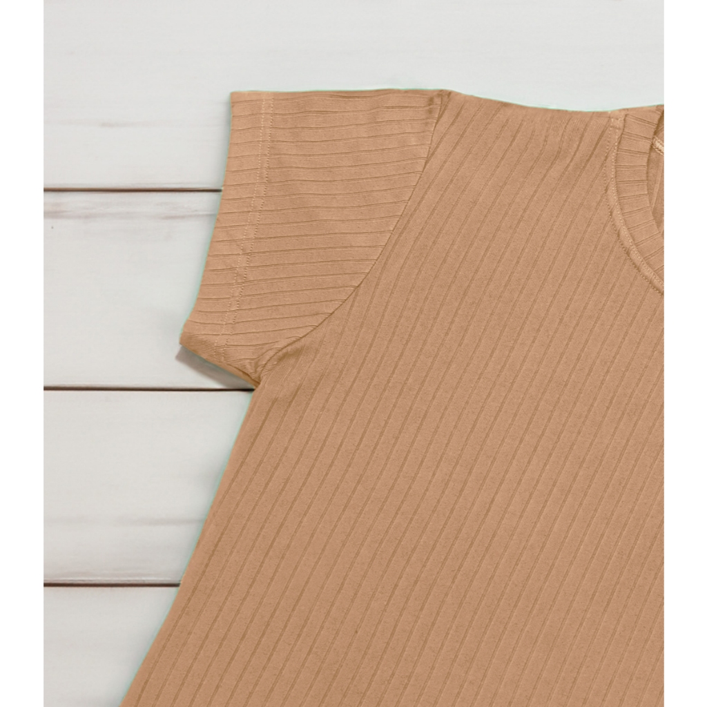 Blusa Canelada Gola Redonda Feminina Manga Curta Blusinha Casual Verão P ao G1 Smara Modas