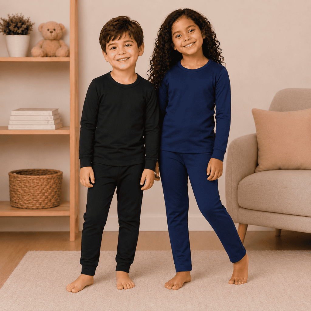 Conjunto Térmico Infantil Unissex Blusa Manga Longa e Calça Segunda Pele Inverno Menino Menina 2 ao 12
