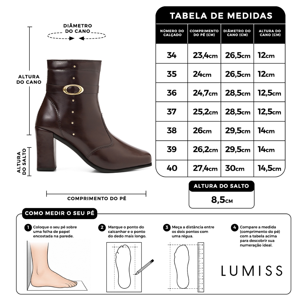 Bota Feminina Lumiss de Cano Curto — foto 4